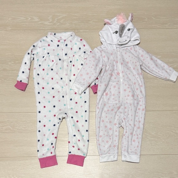 Other - 3/$10 Baby Onesies with Unicorn and Polka Dot Designs Set of 2